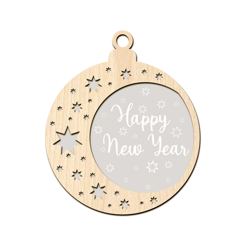 Frosted New Year Bauble