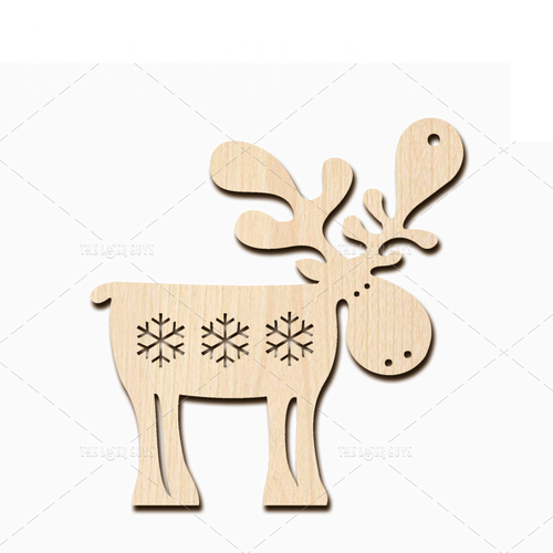 Morris the Moose with Snowflakes (Cut)