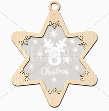 Frosted Reindeer Snowflake