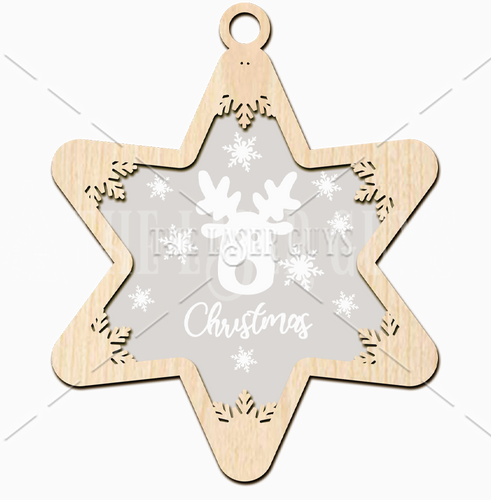 Frosted Reindeer Snowflake