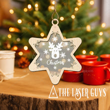 Frosted Reindeer Snowflake