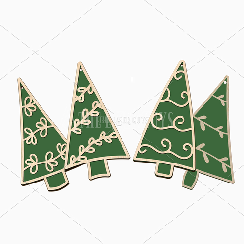 Whimsical Evergreen Collection – Set of 4 Ornaments