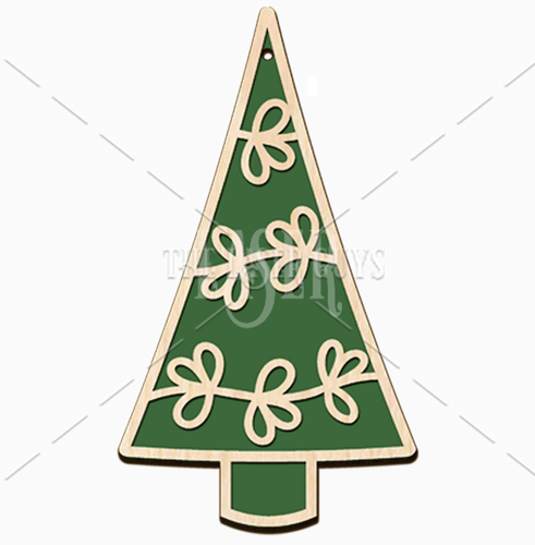 Whimsical Evergreen Ornament 1 (Loops & Bows)