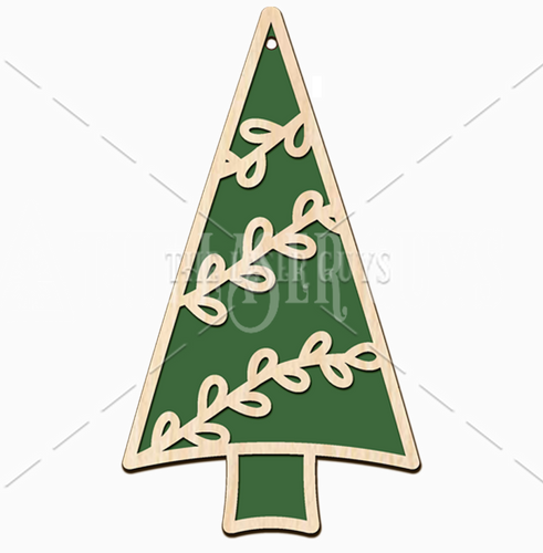 Whimsical Evergreen Ornament 2 (Leafy Garland)