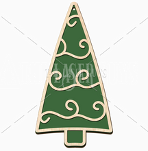 Whimsical Evergreen Ornament 3 (Swirls & Curls)