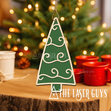 Whimsical Evergreen Ornament 3 (Swirls & Curls)