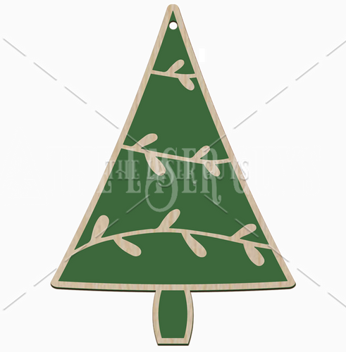 Whimsical Evergreen Ornament 4 (Simple Branch Garland)