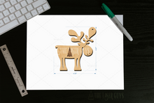 Morris the Moose with a Pine Tree (Engraved)