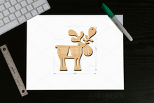 Morris the Moose with a Pine Tree (Cut)